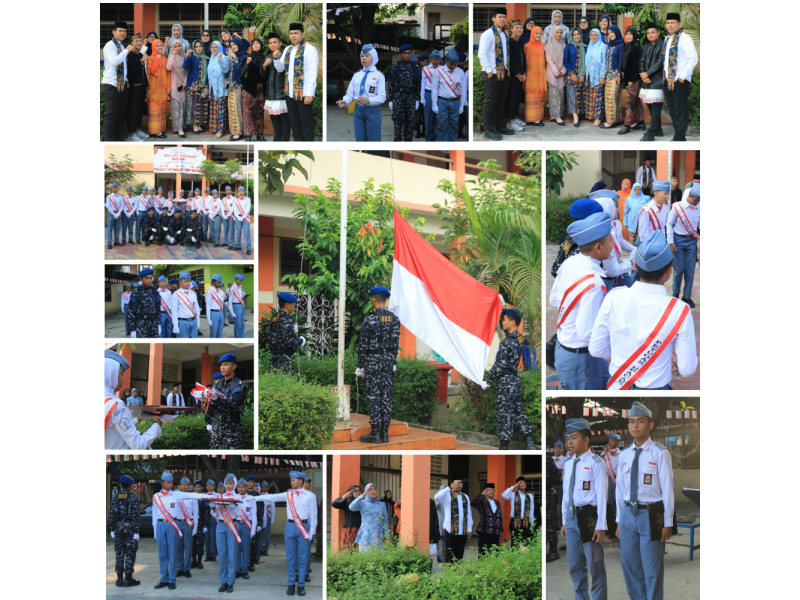 Siswa/i SMK Gutama Melaksanakan Upacara Pengibaran Bendera d